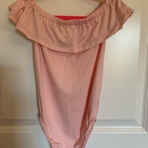 Pink Off-Shoulder Bodysuit